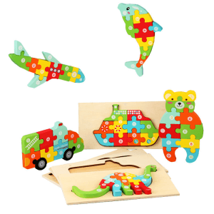 Colored Educational Wooden Puzzle Toys